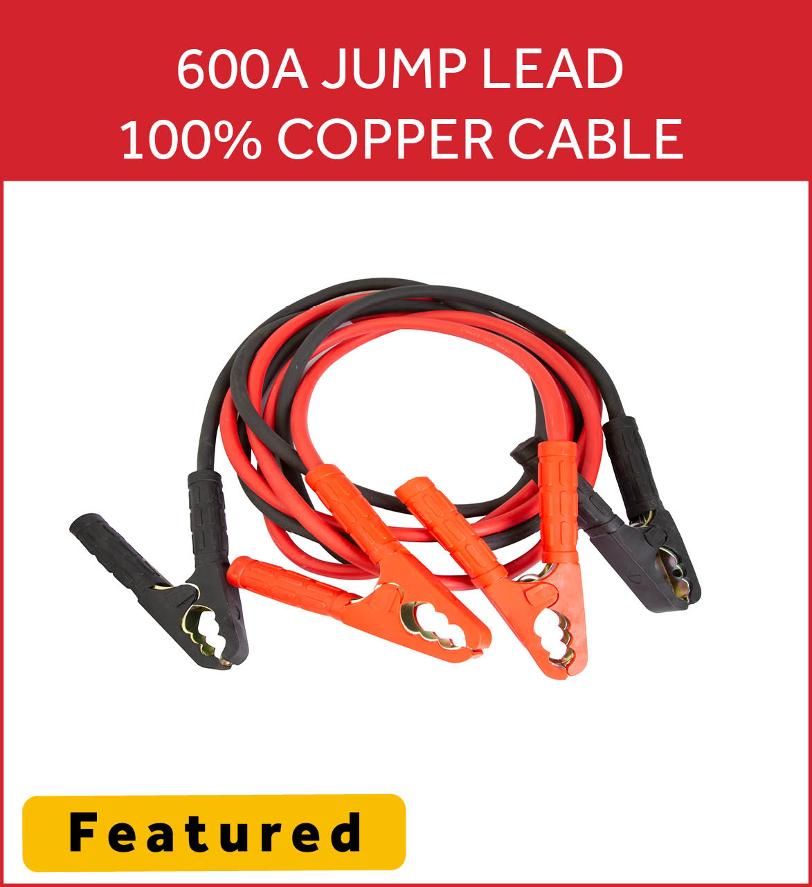 600A Jump Lead - 100% Copper Cable